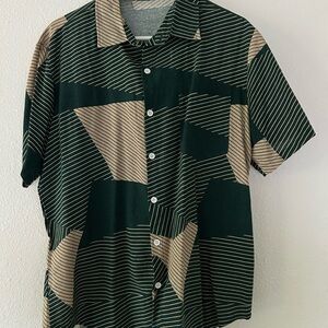 Stylish Green and Tan Men's Shirt